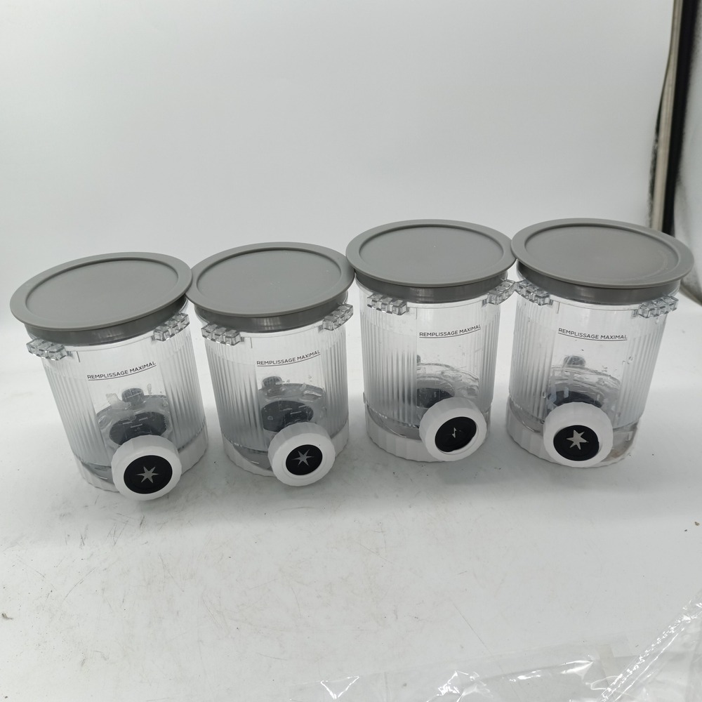 4 Ninja Creami Scoop & Swirl Containers Pints Lids NC700 NC701 Series Clear Grey